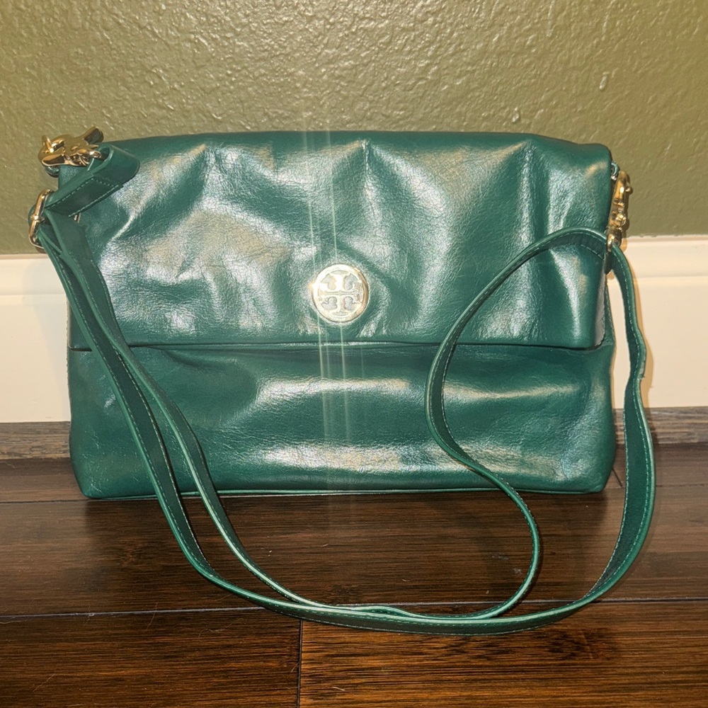 Tory Burch Teal Leather Crossbody Bag